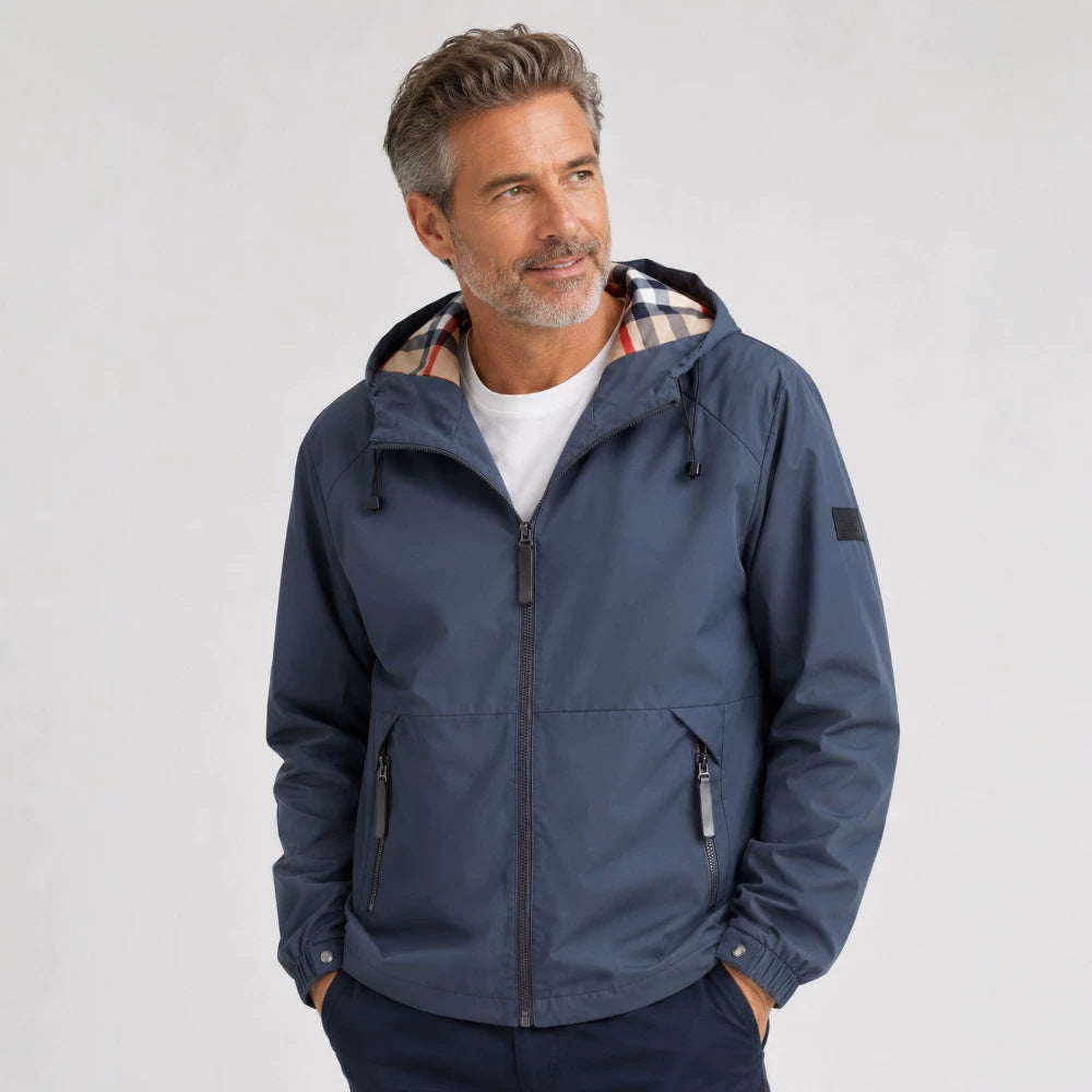 Herren Wasserfeste Übergangsjacke mit verstellbarem Kapuzenverschluss Echo Archiv