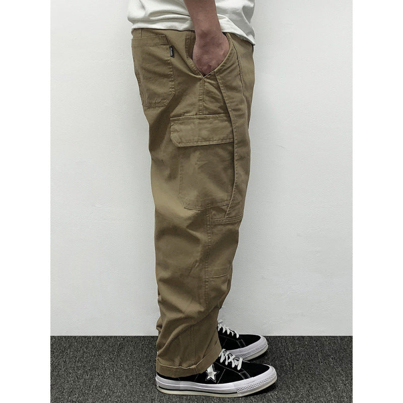 Herren Lässige Baggy-Cargo-Hose mit Knieabnähern, Multitaschen und Workwear-Details Echoarchiv