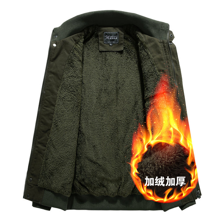 Herren nan verstärkte Canvas-Fliegerjacke mit Schulterklappen, Klappbrusttaschen und elastischem Bund Echo Archiv