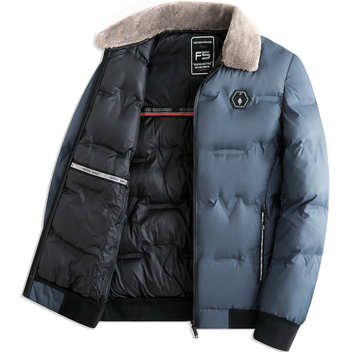 Herren nan gesteppte Thermojacke mit Kunstfellkragen winddicht wasserabweisend und mehreren Reißverschlusstaschen Echo Archiv