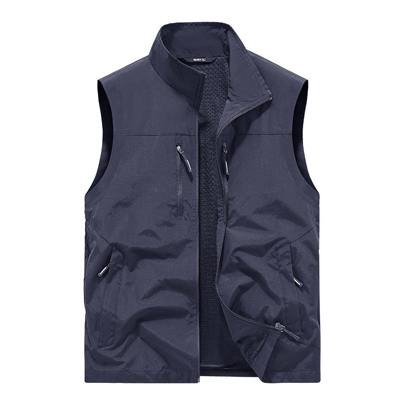 Herren Leichte Outdoorweste mit Mesh-Innenfutter und Multifunktionstaschen Echoarchiv