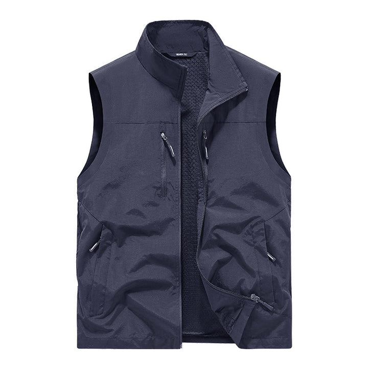 Herren Leichte Outdoorweste mit Mesh-Innenfutter und Multifunktionstaschen Echoarchiv