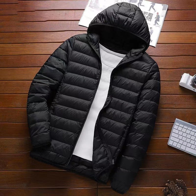 Herren nan ultraleichte Kapuzen-Steppjacke mit Packfunktion und winddichtem Shell Echo Archiv