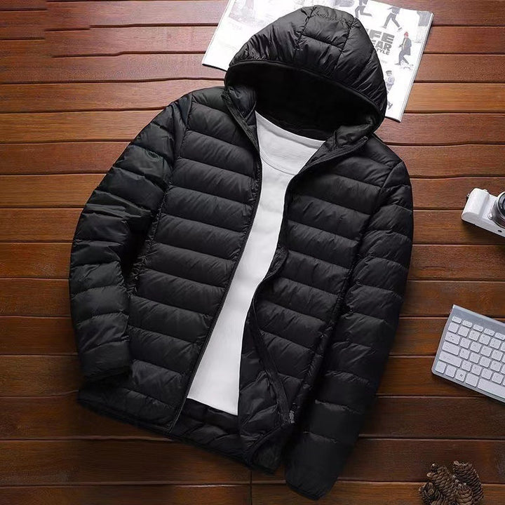 Herren nan ultraleichte Kapuzen-Steppjacke mit Packfunktion und winddichtem Shell Echo Archiv