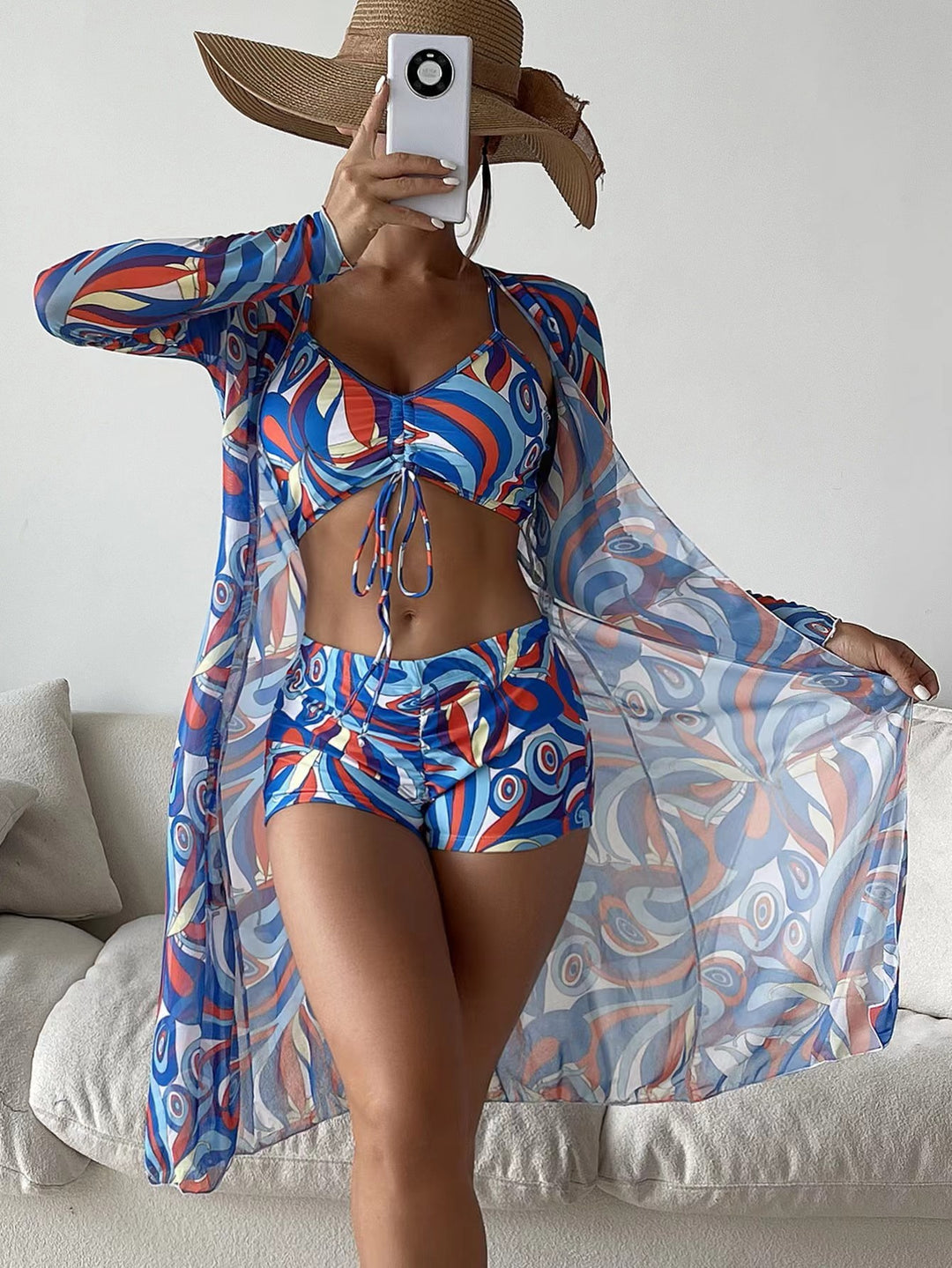 Damen Tankini-Set mit modischem Overshirt Echo Archiv