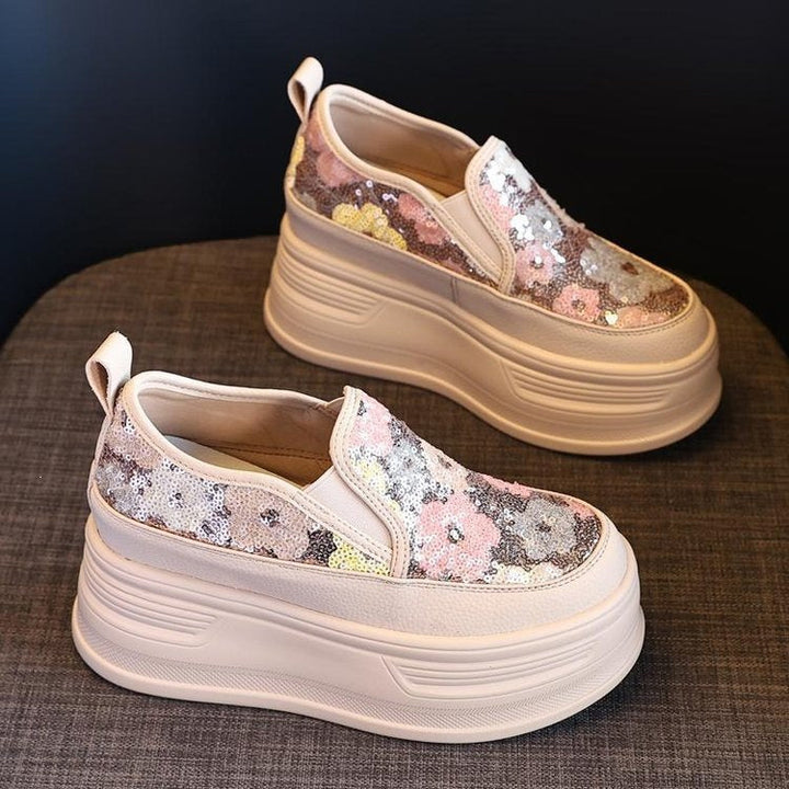 Damen Plateausneakers mit funkelnden Pailletten und elastischem Einschlupf Echo Archiv
