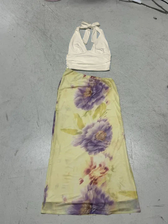 Damen Maxikleid mit floralem Design und verstellbarem Halterträger Echo Archiv