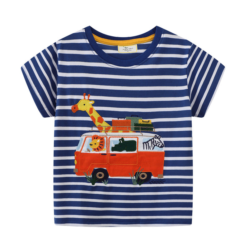 Jungen T-Shirt mit tierischem Motiv und verspieltem Fahrzeugdesign Echo Archiv