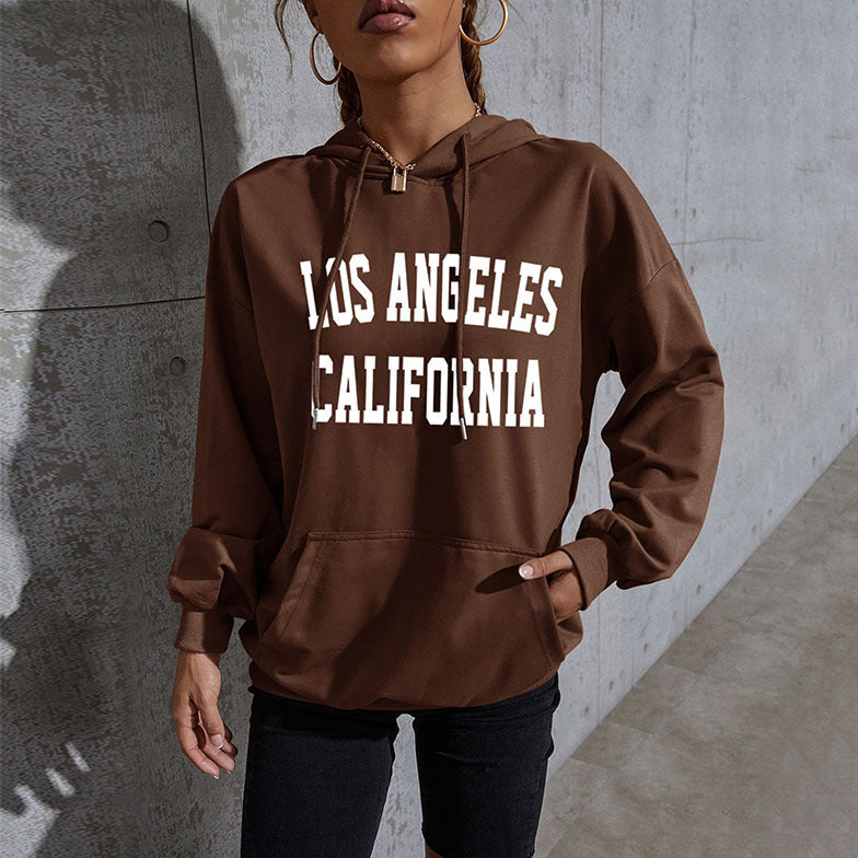 Damen Oversize-Kapuzenpullover im Collegestyle mit Kängurutasche, Retro-Logoprint und French-Terry-Futter Echoarchiv