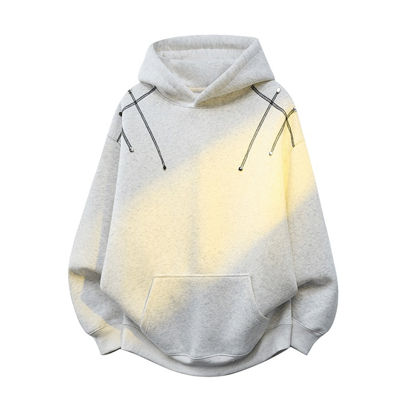 Unisex Oversize-Kapuzenpullover mit Kängurutasche und dekorativen Zugbändern Echoarchiv