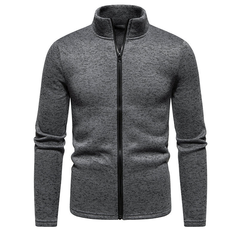 Herren Fleecejacke mit hoher Stehkragen und durchgehendem Reißverschluss Echoarchiv