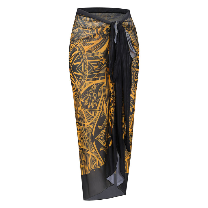Damen Strandumhang mit buntem Muster und eleganten Schnürdetails Echo Archiv
