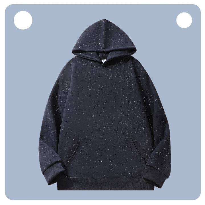 Unisex Oversize-Kapuzenpullover aus French-Terry mit Kängurutasche & dezenter Sprenkeloptik Echoarchiv