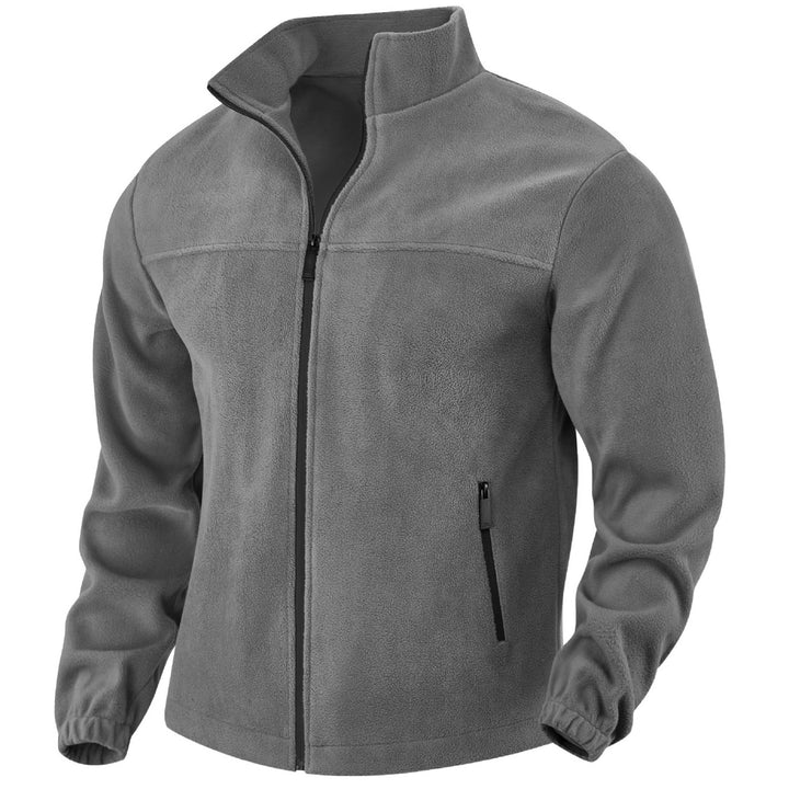 Herren nan warme Fleecejacke mit Reißverschluss, Stehkragen und Reißverschlusstaschen Echo Archiv
