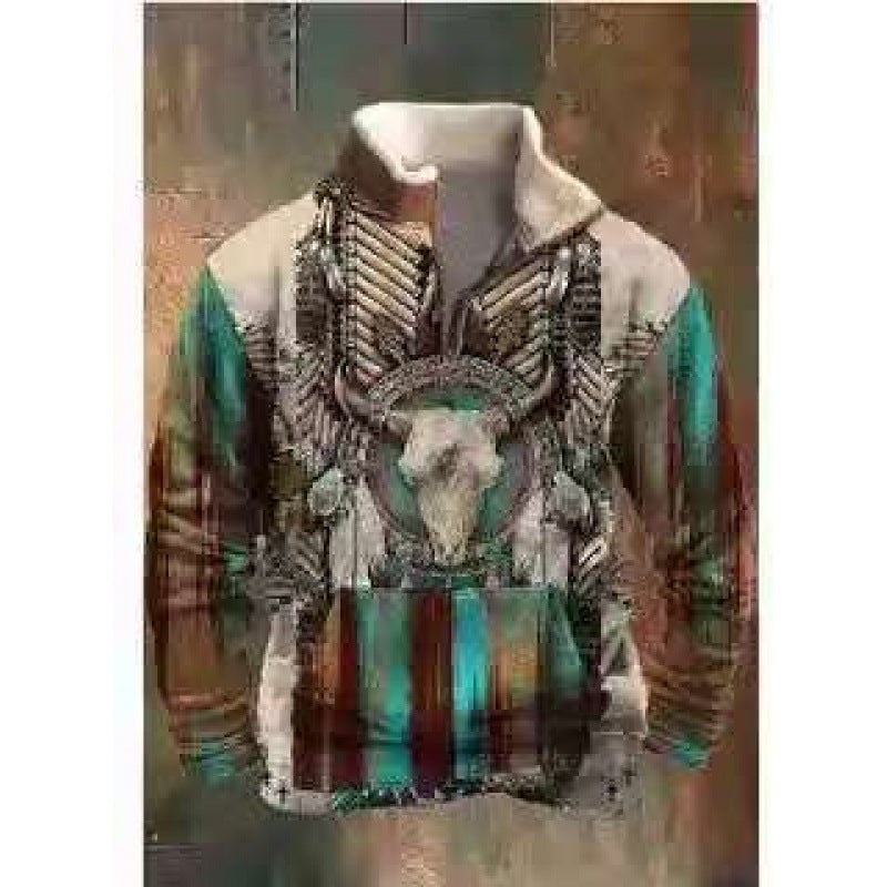 Herren Modischer Hoodie mit Kapuze und maritimem Druck Echoarchiv