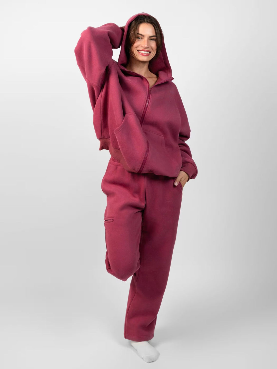 Damen Lässiges Kapuzenpullover und Jogginghose Set Echo Archiv