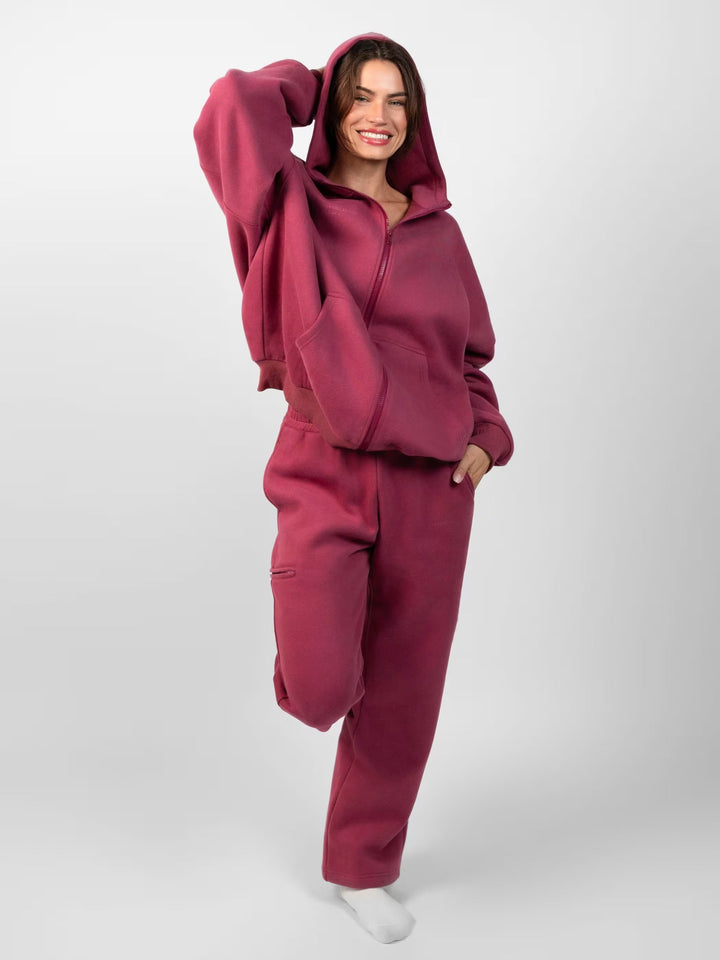 Damen Lässiges Kapuzenpullover und Jogginghose Set Echo Archiv