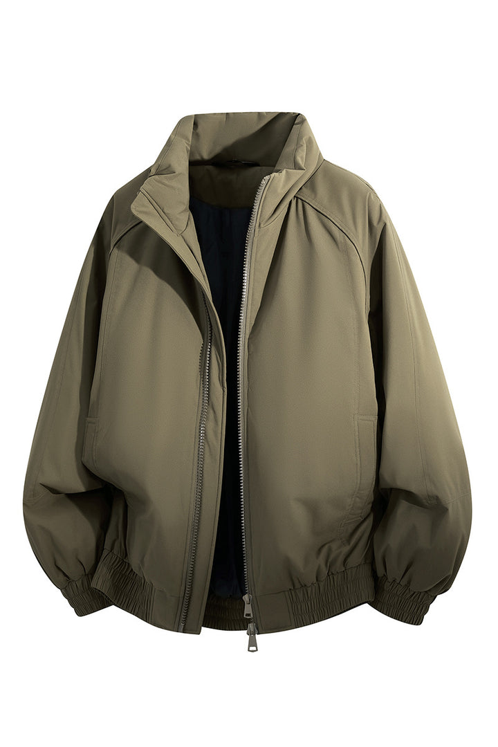 Unisex Oversize-Bomberjacke mit Stehkragen, elastischem Saum & wattierter Fütterung Echoarchiv