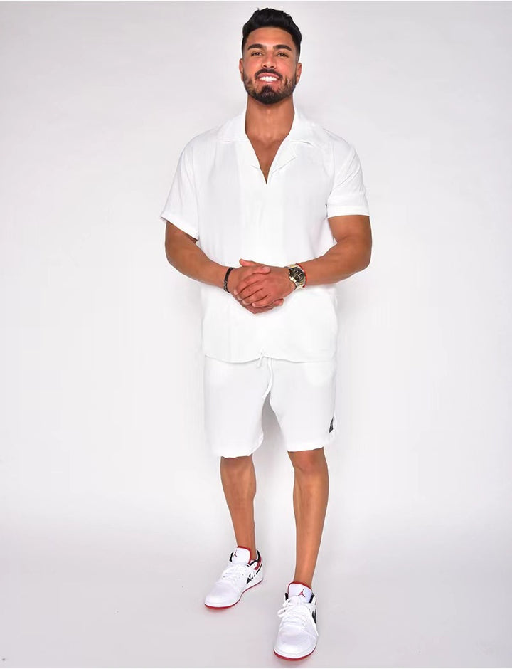 Herren Kurzarm Button-Down Hemd Set Echoarchiv