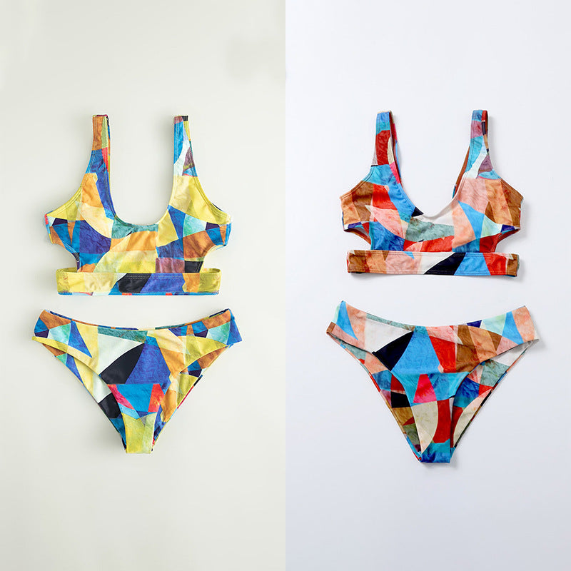 Damen Sport-Bikini mit geometrischem Design und breiten Trägern Echo Archiv