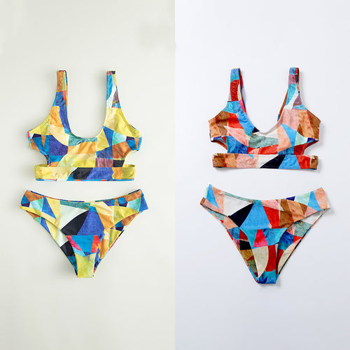 Damen Sport-Bikini mit geometrischem Design und breiten Trägern Echo Archiv
