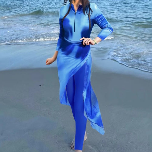 Damen Sportliches Strandkleid mit langen Ärmeln Echo Archiv