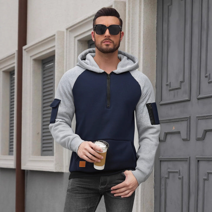 Herren Modischer Kapuzenpullover mit praktischen Reißverschluss-Details und sportlichem Schnitt Echoarchiv