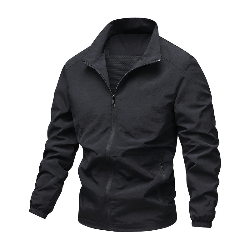 Herren Leichte winddichte Fleece‑gefütterte Übergangsjacke mit Stehkragen und Reißverschlüssen – Taviero