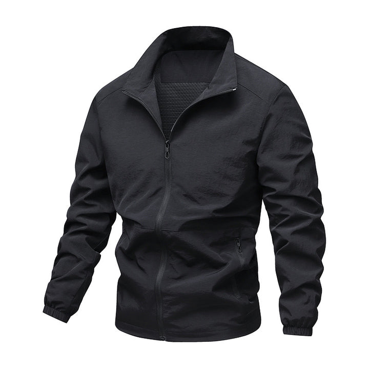 Herren Leichte winddichte Fleece‑gefütterte Übergangsjacke mit Stehkragen und Reißverschlüssen – Taviero