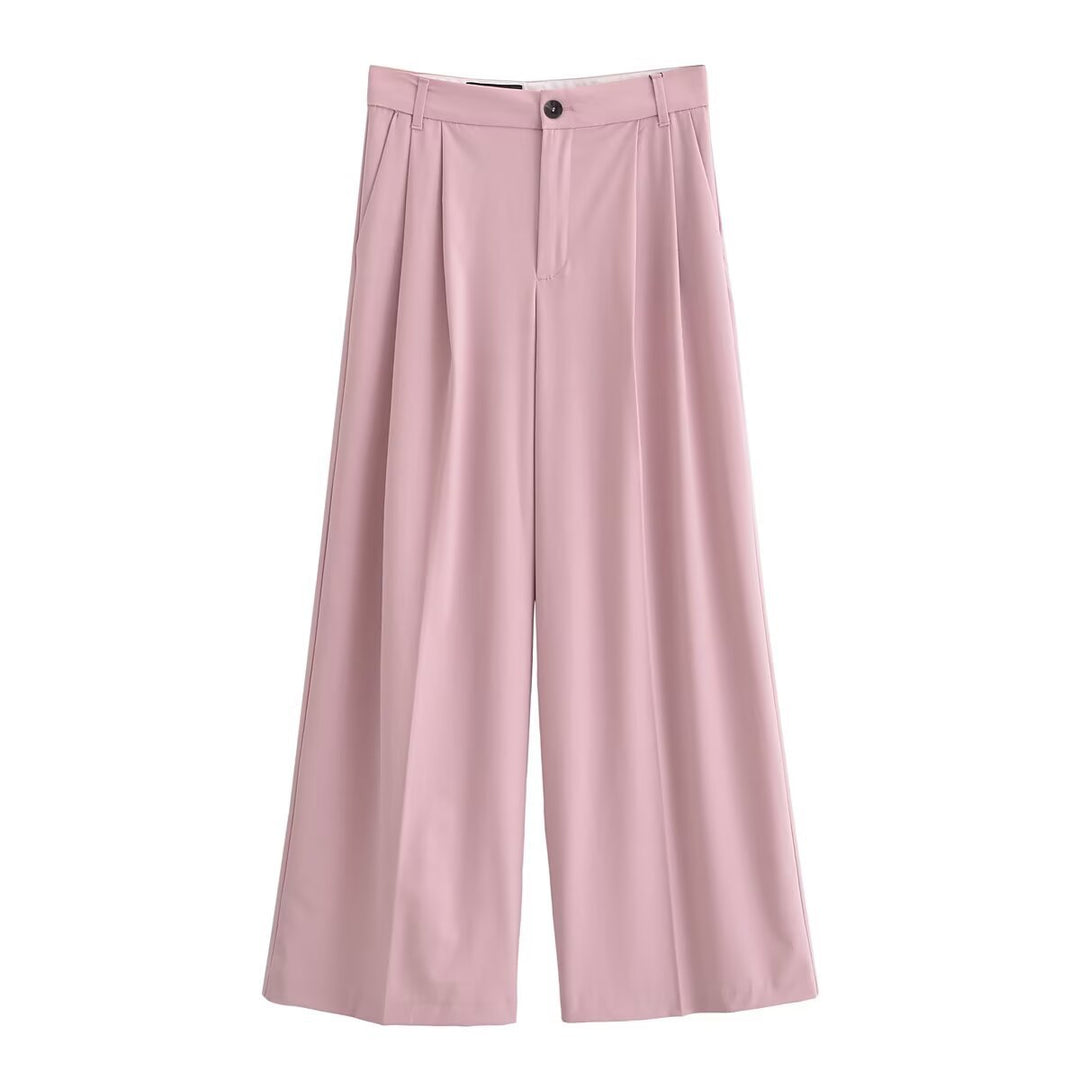 Damen Elegante High‑Waist Palazzo‑Hose mit Bundfalten und Bügelfalte Echo Archiv