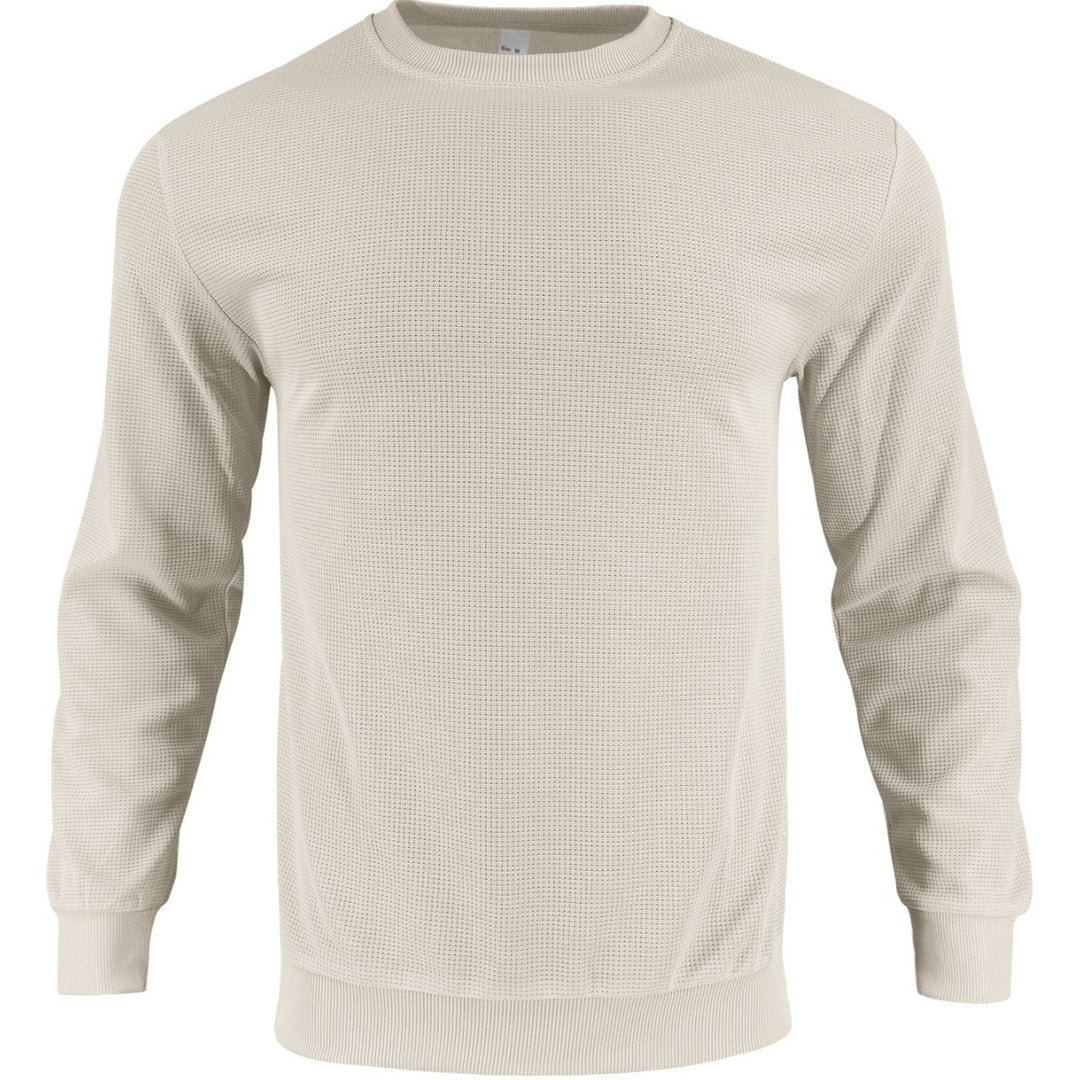 Herren modisches Struktur-Sweatshirt mit Rundhalsausschnitt und elastischen Bündchen Echoarchiv