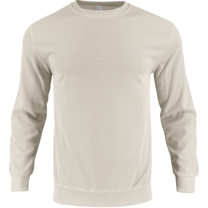 Herren modisches Struktur-Sweatshirt mit Rundhalsausschnitt und elastischen Bündchen Echoarchiv