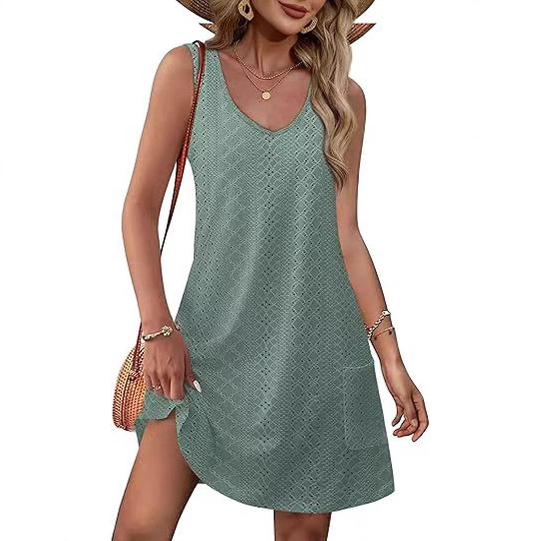 Damen Freizeitkleid mit Taschen und V-Ausschnitt Echo Archiv