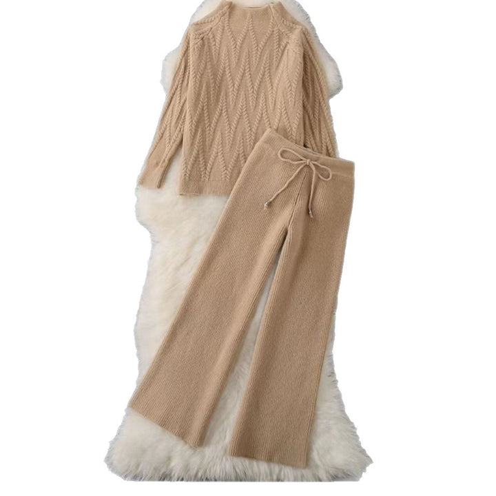 Damen Elegantes Strickoberteil und Hosen-Set Echo Archiv