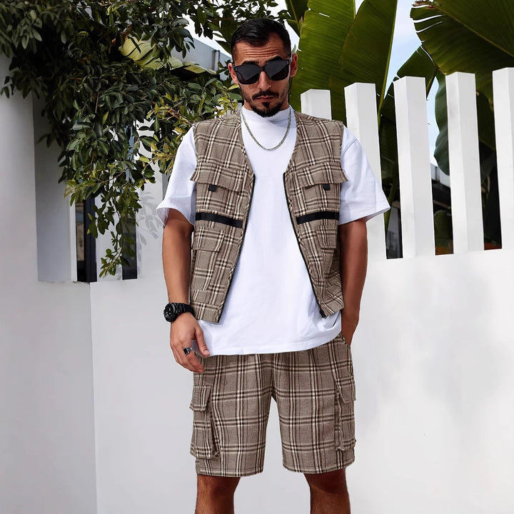 Herren stylischer Utility-Weste mit mehreren Taschen Echoarchiv