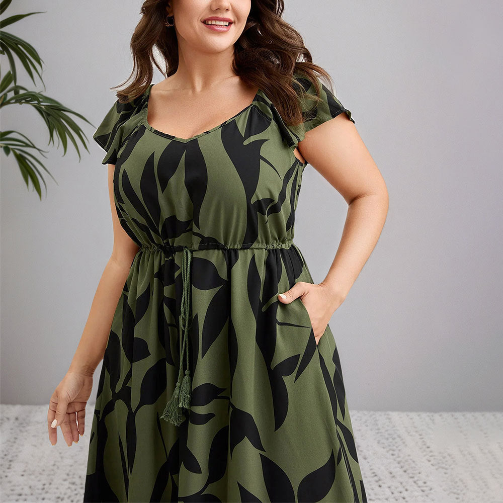 Damen Maxikleid mit floralem Muster und taillierter Silhouette Echo Archiv