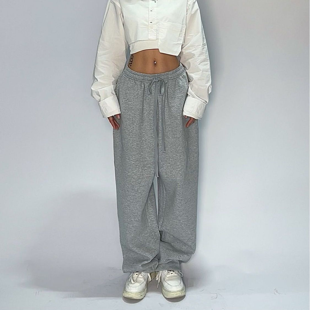 Damen nan weit geschnittene Loungehose mit hohem Bund extra weitem Bein und Tunnelzug Echo Archiv