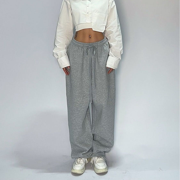 Damen nan weit geschnittene Loungehose mit hohem Bund extra weitem Bein und Tunnelzug Echo Archiv