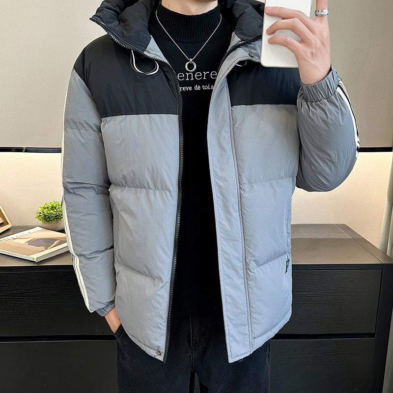 Herren modische und warme Steppjacke mit verstellbarer Kapuze Echoarchiv