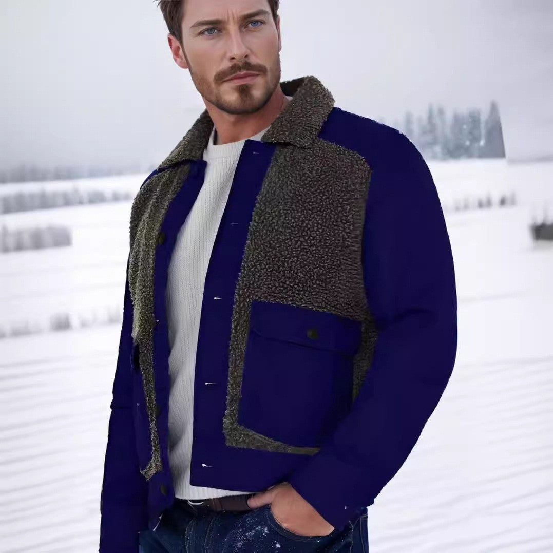 Herren lässige Fleece-Jacke mit strukturiertem Kragen Echoarchiv