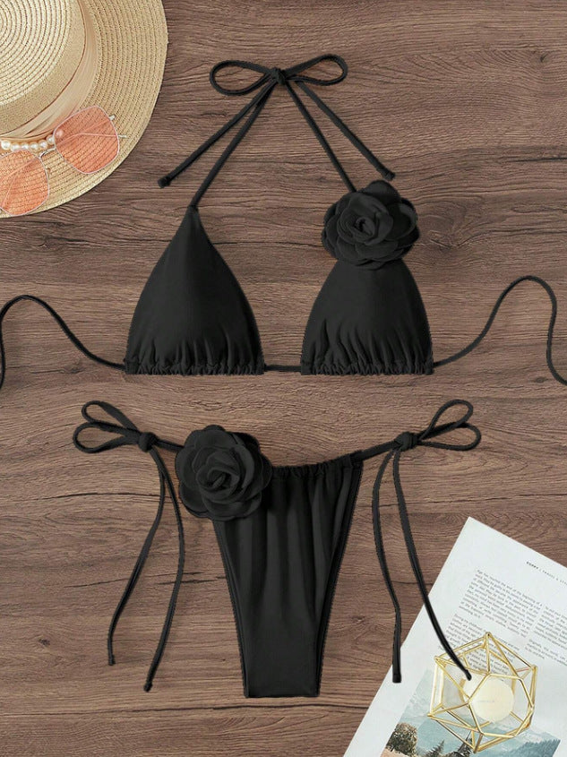 Damen Triangel-Bikini mit verspielten Blumenapplikationen Echo Archiv