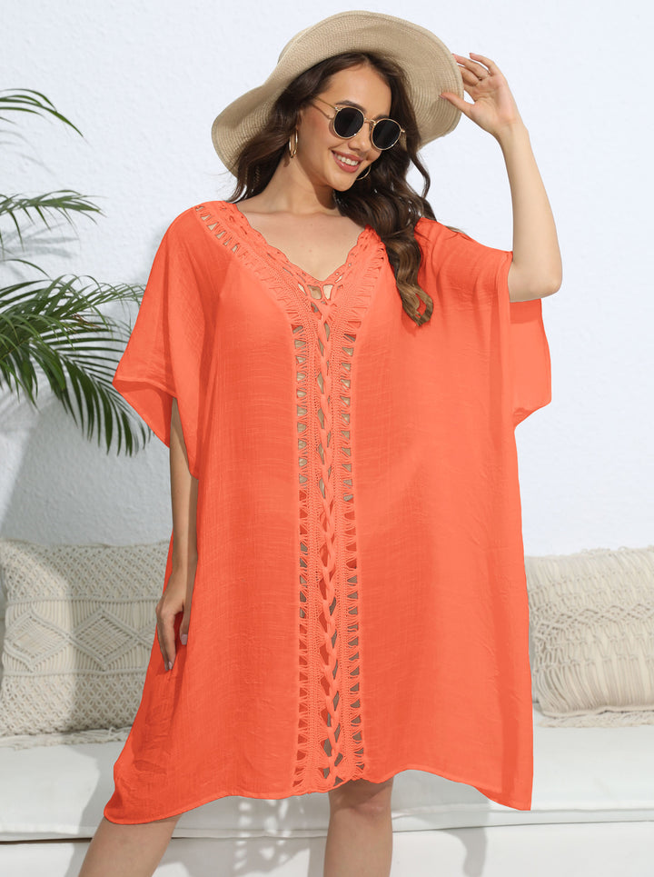 Damen luftiger Kaftan mit filigranem Häkelmuster Echo Archiv