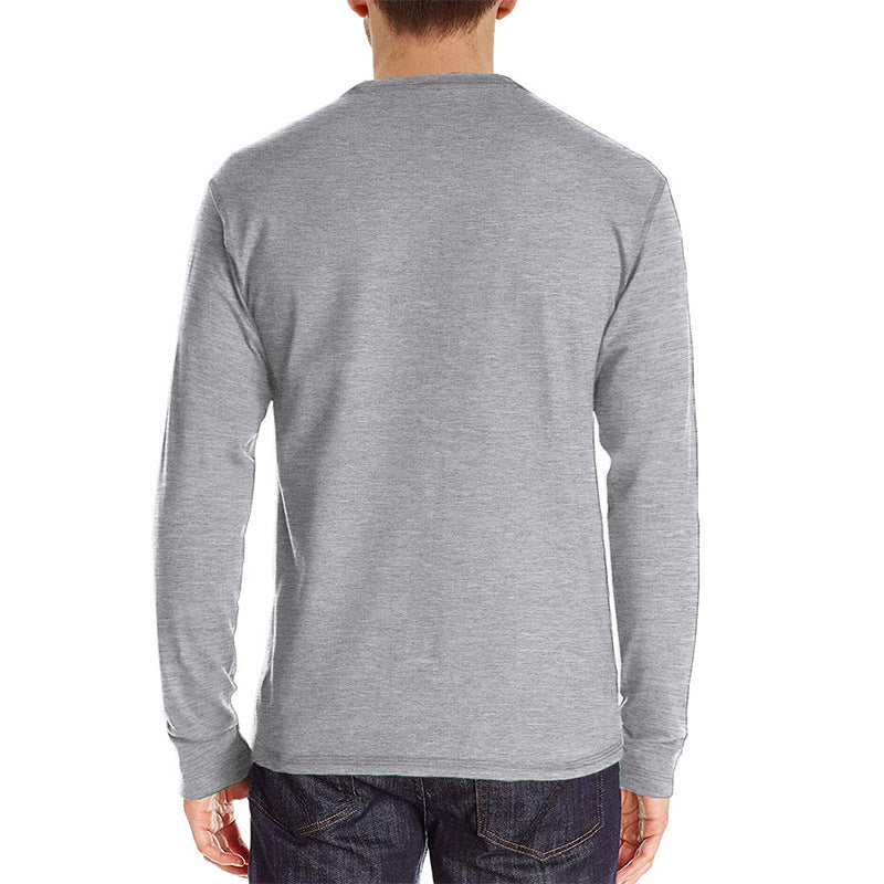 Herren Langarm-Henley-Shirt mit modischen Knopfdetails Echoarchiv