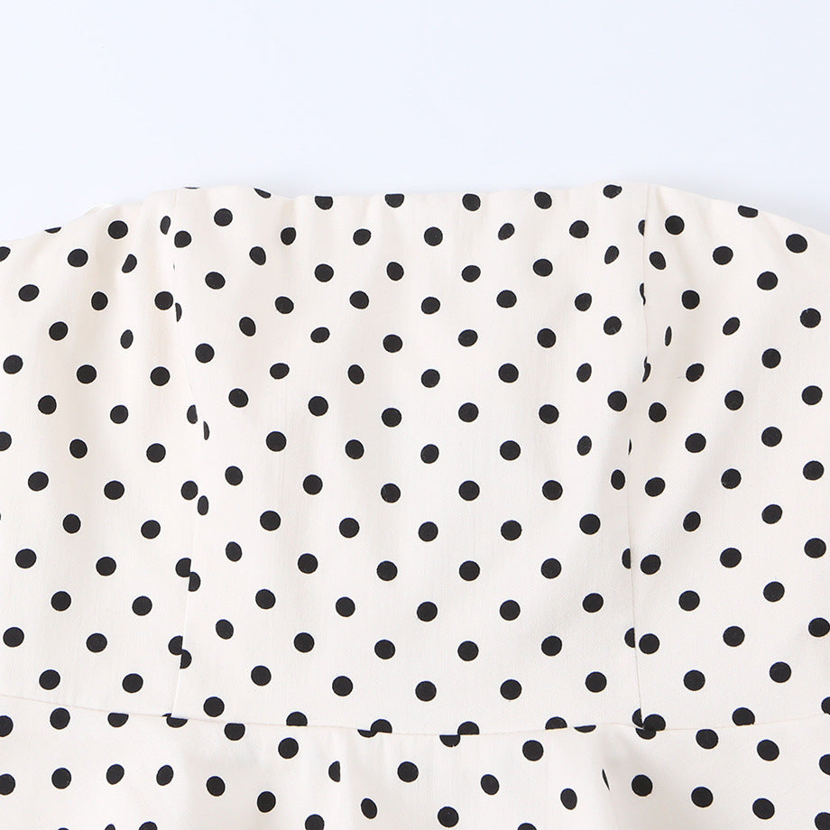 Damen Peplum-Oberteil mit strukturiertem Polka-Dot-Muster Echo Archiv