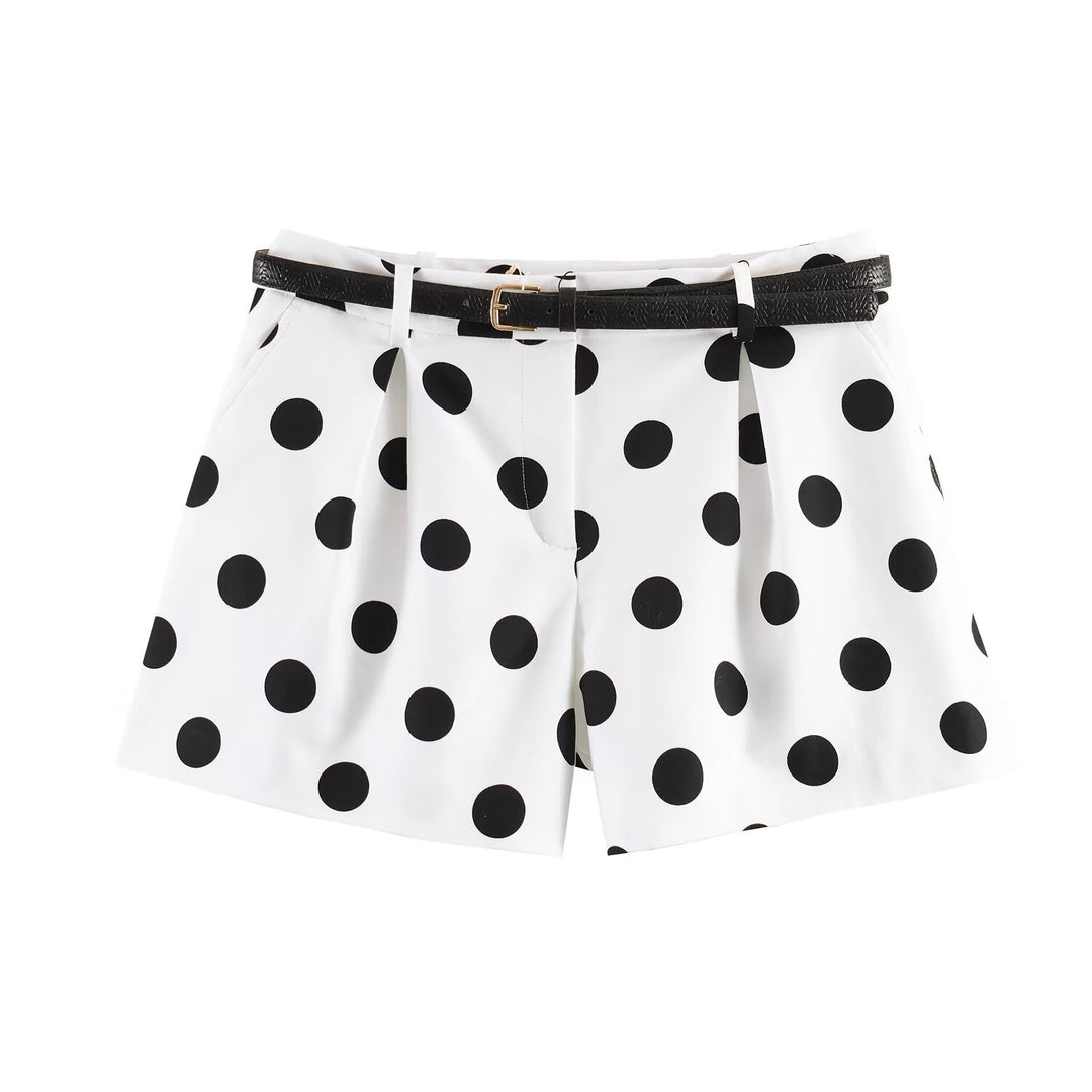 Damen High-Waist Shorts mit elegantem Faltenwurf und schmalem Gürtel Echo Archiv