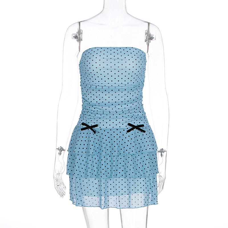 Damen Verspieltes Minikleid mit Rüschen und offenen Trägern Echo Archiv
