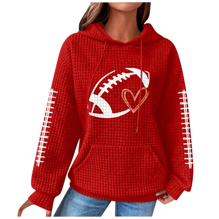 Damen Bequemer Kapuzenpullover mit Herzmotiv Echoarchiv