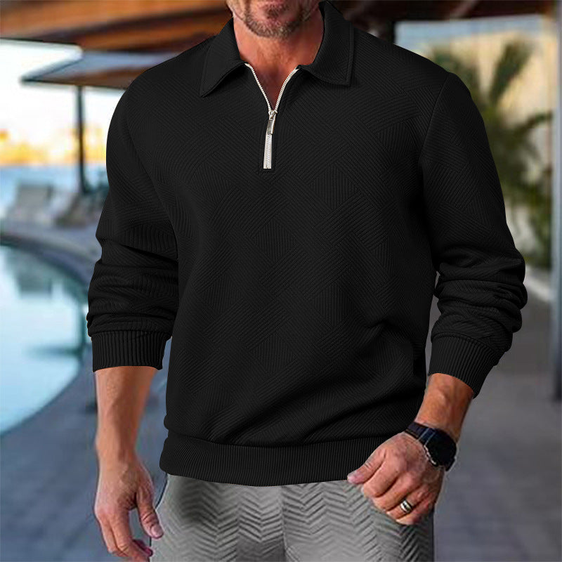 Herren pullover mit Reißverschluss und strukturiertem Design Echoarchiv
