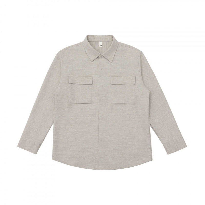 Unisex Overshirt aus strukturierter Strickmischung mit aufgesetzten Klappentaschen Echo Archiv