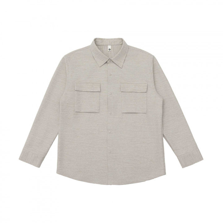 Unisex Overshirt aus strukturierter Strickmischung mit aufgesetzten Klappentaschen Echo Archiv